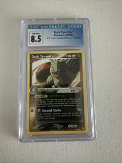 CGC 8.5 MINT Dark Tyranitar 2004 EX Team Rocket Returns 20/109 Pokemon Card psa - Image 1