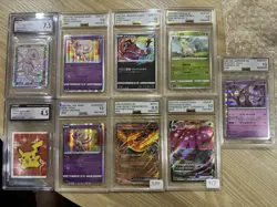 Pokemon Tcg Graded Slabs Lot Of 9 Graded Cards CGC + AGS Slabs - Image 1