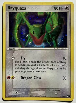 Rayquaza 3/17 (LP/BENT) Cosmos Holo Pop Series 1 2006 Pokemon Card TCG - Image 1