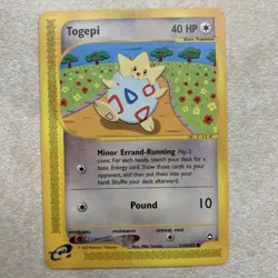 Togepi 114/147 English Pokemon Card Aquapolis E-Reader E-Series WOTC Vintage - Image 1