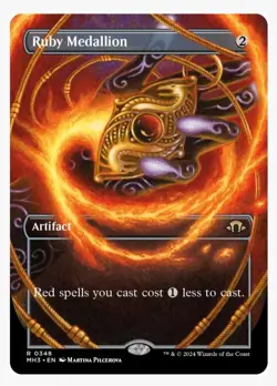 1x MTG Ruby Medallion *Borderless* MH3 Rare Artifact! NM Mint! - Image 1