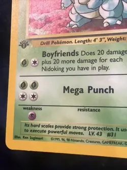 Nidoqueen - 7/64 - Pokemon Jungle 1st Edition Holo Rare Card WOTC LP - Image 5