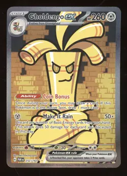 2023 Pokemon S&V Paradox Rift Gholdengo ex Secret Rare #252/182 - Image 1
