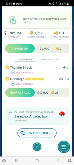 Pokemon Go Shiny Pikachu Top Hat Gold ribbon ( Go Fest ) - Image 2