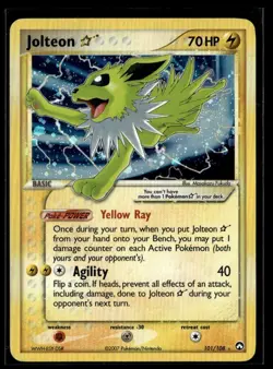 2007 Pokemon Ex Power Keepers Jolteon Gold Star Rare #101 - Image 1