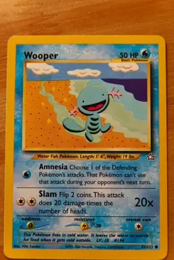 2000 Pokemon Neo Genesis Wooper 82/111 Common WOTC LP - Image 1