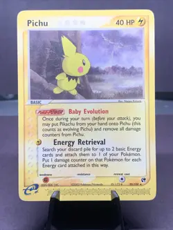 Pokemon TCG Pichu 20/100 EX Sandstorm Set Non Holo Rare WOTC VTG 2003 - Image 1