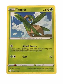 New: 2021 Pokemon TCG Tropius Shining Fates 005 Regular Uncommon - Image 1