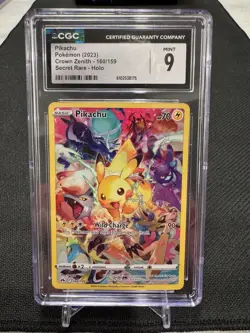 🌟 CGC 9 MINT Pikachu Full Art Secret Rare 160/159 Crown Zenith - Holo🌟 - Image 1