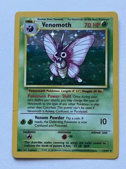 1999 Pokemon — Venomoth — Jungle Set 13/64 — Holo Rare — No Symbol Error — WOTC - Image 1