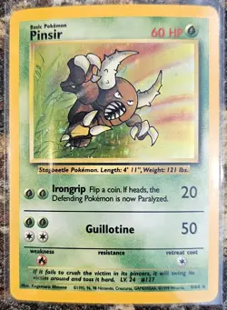Pokemon 1999 Jungle Pinsir No Symbol 9 Holo LP - Image 1