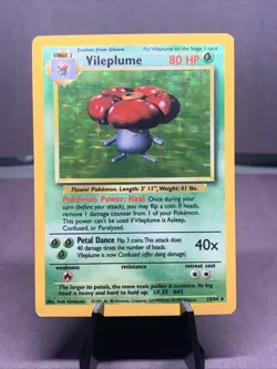 Pokemon TCG Vileplume 15/64 Jungle Set No Symbol Error Holo Rare WOTC 1999 VTG - Image 1