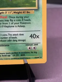 Pokemon TCG Vileplume 15/64 Jungle Set No Symbol Error Holo Rare WOTC 1999 VTG - Image 4