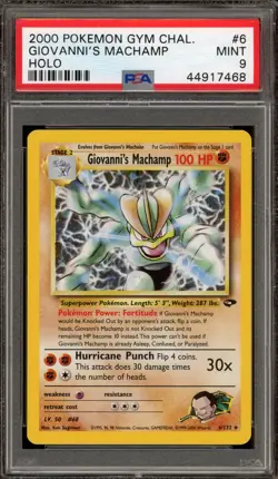 Pokemon Giovanni's Machamp Gym Challenge Unlimited Holo Rare #6 PSA 9 Mint - Image 1
