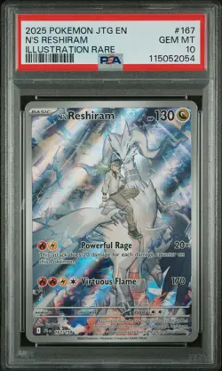2025 POKEMON JTG EN-JOURNEY TOGETHER ILLUSTRATION RARE #167 N'S RESHIRAM PSA 10 - Image 1