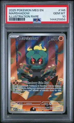 2025 POKEMON MEG EN-MEGA EVOLUTION ILLUSTRATION RARE #146 MARSHADOW PSA 10 - Image 1