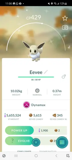 Pokemon Go Shiny Dynomax Eevee - Image 1