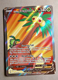 Pokemon GO, Alolan Exeggutor V 071/078 Full Art Rare, NM - Image 2