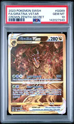 Giratina Vstar PSA 10 - GG69/GG70 - Gold Alt Art - Crown Zenith - Pokemon - Image 1
