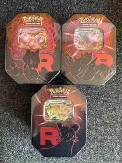 Pokemon TCG: Team Rocket Tin Destined Rivals - Set of 3 - Brand New & Sealed - Image 1