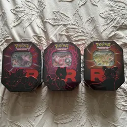 Pokemon TCG: Team Rocket Tin Destined Rivals - Set of 3 - Brand New & Sealed ✅ - Image 1