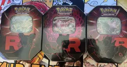 Pokemon TCG: Destined Rivals | Team Rocket Tin | Set of 3 | New & Sealed - Image 1