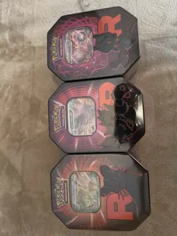 Pokemon TCG: Team Rocket Tin Destined Rivals - Set of 3 - Brand New & Sealed ✅ - Image 1