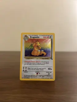 Pokemon TCG Dragonite 4/62 Unlimited Holo Rare Card, LP Fossil - Image 1