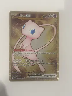 Pokemon Mew EX TCG Gold Secret Rare Metal Card 205/165 Scarlet & Violet 151 - Image 1
