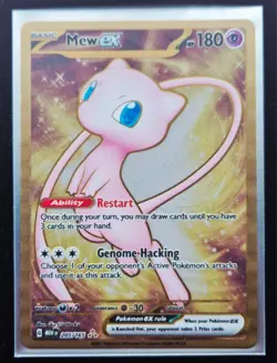 Pokemon Mew EX TCG Gold Hyper Rare Metal Card 205/165 Scarlet Violet 151 Series - Image 3