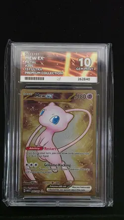 Pokemon Mew EX TCG Scarlet & Violet-151 Hyper Rare METAL Card 205/165 English NM - Image 1