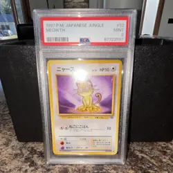 Pokemon Meowth 052 Jungle Japanese Regular Common 50 HP PSA 9 Mint 1997 - Image 1