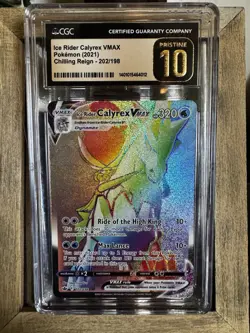 Pokemon TCG Ice Rider Calyrex VMAX 202/198 Chilling Reign CGC Pristine 10 - Image 1