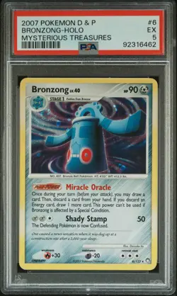 2007 POKEMON DIAMOND & PEARL MYSTERIOUS TREASURES #6 BRONZONG-HOLO PSA 5 - Image 1