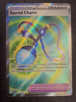 Sacred Charm 122/094 Phantasmal Flames Holo NM Pokemon TCG - Image 1
