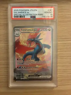 2025 POKEMON JTG EN-JOURNEY TOGETHER #187 SALAMENCE EX PSA 10 - Image 1