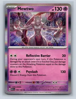 MEWTWO 150/165 R 151 POKEMON HOLO NM - Image 1