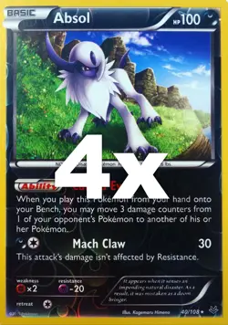 POKEMON, ROARING SKIES, 4x ABSOL 40/108, Rverse Holo - RARE - Image 1