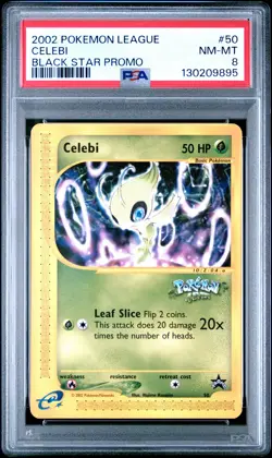 2002 POKEMON LEAGUE PROMO BLACK STAR #50 CELEBI PSA 8 - Image 1
