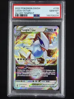 Pokemon TCG Lugia VSTAR Holo Silver Tempest 139/195 2022 Ultra Rare PSA 10 - Image 1