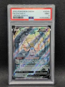 Zacian V GG48 PSA 9 MINT Full Art Crown Zenith Galarian Gallery Pokemon SWSH - Image 1