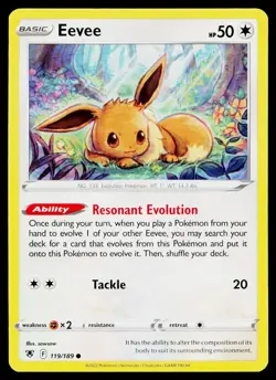 Eevee 119/189 Common Astral Radiance Pokemon Near Mint - Image 1