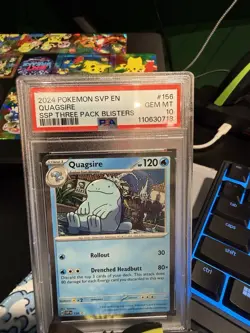 2024 POKEMON SVP EN-SV BLACK STAR PROMO #156 QUAGSIRE PSA 10Three Pack Blister - Image 1