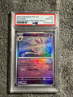 2025 Pokemon PRE EN Sylveon Master Ball Reverse Holo 040/131 PSA 10 LOW POP! - Image 1
