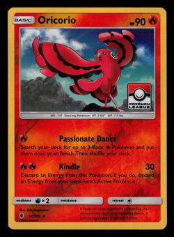 NM/EXC - Pokemon Oricorio 14/145 Guardians Rising Reverse Holo League Promo - Image 1