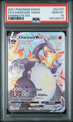 Fa/Charizard Vmax Pokemon Sword & Shield Shining Fates SV107 NM PSA 10 - Image 1