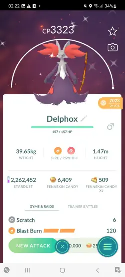 Pokemon Go Shiny Delphox ( Max CP ) - Image 1