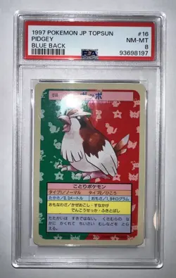 1995 Japanese Pokemon Card Topsun Blue Back Pidgey #016 Graded PSA 8 NM-MT - Image 1