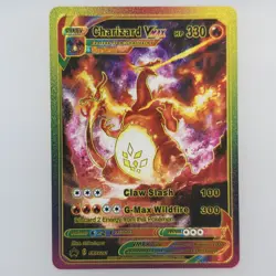 Pokemon Charizard VMAX 330hp Gigantamax Rainbow Foil Fan Art Collector Card TCG - Image 1