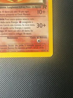 Dark Flareon 35/82 Team Rocket ERROR Ghosting Misprint Pokemon Card ITA LP - Image 3